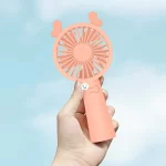 Mini Ventilador Recargable Portátil De Mano y Mesa rosado