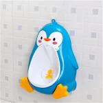 Orinal Portátil Infantil De Pingüino Para Pared Entrenamiento Niño azul