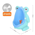 Orinal Portátil Infantil De Rana Para Pared Entrenamiento Niño celeste 1