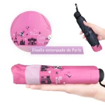 Sombrilla París Paraguas Resistente Protección Filtro UV rosado 1