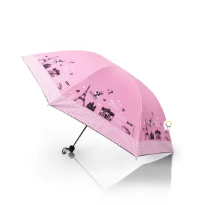 Sombrilla París Paraguas Resistente Protección Filtro UV rosado