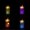 Vela de movimiento realista de luz cálida y base multicolor 1