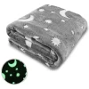 COBIJA MANTA LUMINOSA DE ESTRELLAS Y LUNA GRIS