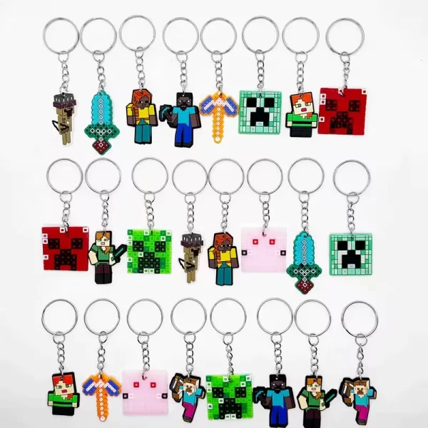 Llaveros de Minecraft en PVC Pack x12 uds