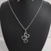 Juego-de-Collar-y-Aretes-Diseno-Corazon-Cadena