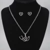 Juego de Collar y Aretes Diseño Corazón Electrico