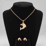 Juego de Collar y Aretes Diseño Delfin