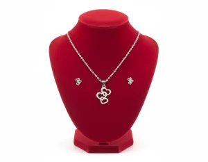 Juego de accesorios Corazones plateados