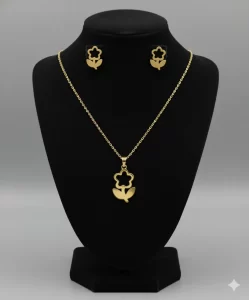 Juego-de-collar-y-Aretes-Diseno-Flor