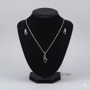 Juego de Collar y Aretes Diseño Manos