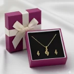 Juego-de-collar-y-Aretes-Diseno-Notas-Musicales
