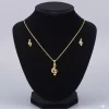 Juego-de-collar-y-Aretes-Diseno-Notas-Musicales
