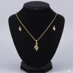 Juego-de-collar-y-Aretes-Diseno-Notas-Musicales