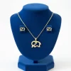 Juego de collar y Aretes Elefante Silueta