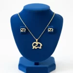 Juego de collar y Aretes Elefante Silueta