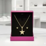 Juego de collar y Aretes Estrellas