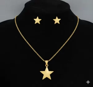 Juego de collar y Aretes Estrellas