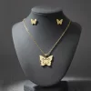 Juego-de-collar-y-Aretes-Mariposa
