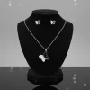 Juego de collar y Aretes Mariposa media Silueta