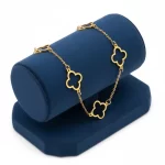 Pulsera-de-Acero-Inoxidable-con-Dije-de-Trebol