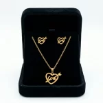 Juego-de-collar-y-Aretes-Corazon-Flechado