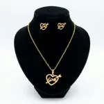 Juego-de-collar-y-Aretes-Corazon-Flechado