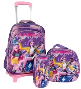 Maleta Escolar Con Ruedas Y Carrito Guerreras kpop