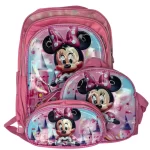 Maleta Escolar Con Ruedas Y Carrito Mickey y Minie