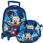 Maleta Escolar Con Ruedas Y Carrito Mickey y Minie