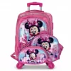 Maleta Escolar Con Ruedas Y Carrito Mickey y Minie