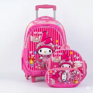Maleta-Escolar-Con-Ruedas-Y-Carrito-Sanrio