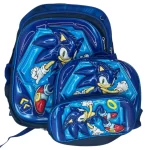 Maleta Escolar Con Ruedas Y Carrito Sonic