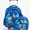 Maleta Escolar Con Ruedas Y Carrito Sonic