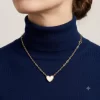 Cadena Dorada con Dije de Corazón Blanco