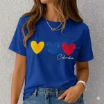 Camiseta Colombia 3 Corazones Estampada