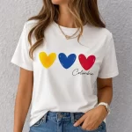 Camiseta Colombia 3 Corazones Estampada