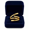 Anillo Líneas Dorado Acero Inoxidable