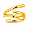 Anillo Líneas Dorado Acero Inoxidable