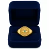 Anillo Ojo Dorado Acero Inoxidable