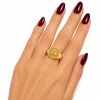 Anillo Ojo Dorado Acero Inoxidable