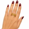 Anillo Ovalos Dorado Acero Inoxidable