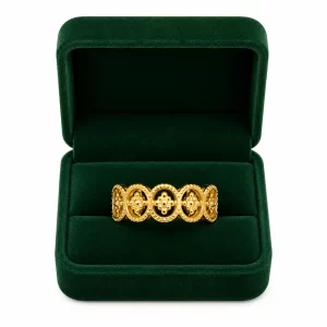 Anillo Ovalos Dorado Acero Inoxidable