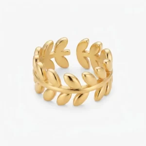 Anillo Romano Dorado Acero Inoxidable