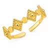 Anillo Rombos Dorados Acero Inoxidable