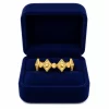 Anillo Rombos Dorados Acero Inoxidable