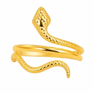 Anillo Serpiente Dorado Acero Inoxidable