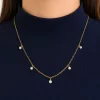 Cadena Dorada con Perlas Blancas