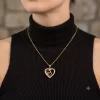 Cadena con Dije Corazón Piedritas Dorado