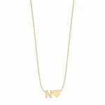 Cadena con Dije Letra y Corazón Dorada