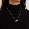 Cadena con Dije Letra y Corazón Dorada